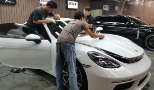 หุ้มฟิล์มใสกันรอยกันสะเก็ดหิน Porsche 718 Cayman [1]