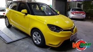 Wrap เปลี่ยนสีรถ MG3 (Glossy Black ครึ่งคัน) [1]