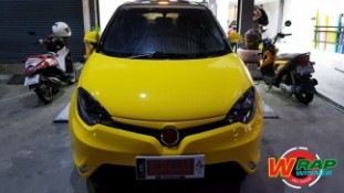 Wrap เปลี่ยนสีรถ MG3 (Glossy Black ครึ่งคัน) [4]