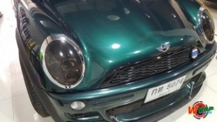 หุ้มฟิล์มไฟหน้าสีสโมคอ่อน Mini Cooper 