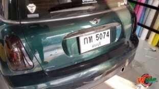 หุ้มฟิล์มไฟท้ายสีสโมคอ่อน Mini Cooper 