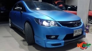 Wrap เปลี่ยนสีรถ Honda Civic FD (Matte Chrome Blue) [1]