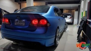 Wrap เปลี่ยนสีรถ Honda Civic FD (Matte Chrome Blue) [2]
