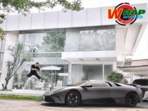 Wrap เปลี่ยนสีรถ Lamborghini Murcielago (Matte Chrome Grey)