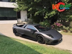 Wrap เปลี่ยนสีรถ Lamborghini Murcielago (Matte Chrome Grey) [2]