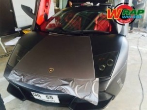 Wrap เปลี่ยนสีรถ Lamborghini Murcielago (Matte Chrome Grey) [3]