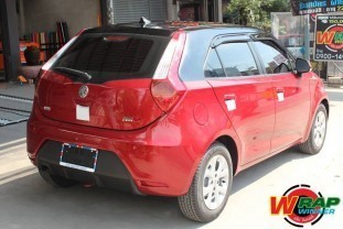Wrap เปลี่ยนสีรถ MG3 (Glossy Black ครึ่งคัน) [2]