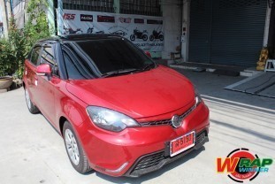 Wrap เปลี่ยนสีรถ MG3 (Glossy Black ครึ่งคัน) [1]