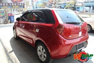 Wrap เปลี่ยนสีรถ MG3 (Glossy Black ครึ่งคัน) [3]