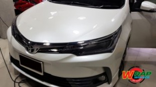 หุ้มฟิล์มใสกันรอยกันหินฝากระโปรงและกันชนหน้า Toyota Corolla Altis (4)