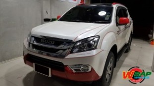 Wrap เปลี่ยนสีรถ Isuzu MU X สีแดง