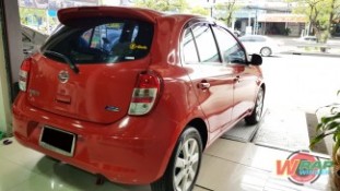 Wrap เปลี่ยนสีรถ Nissan March สีแดงเงา (2)