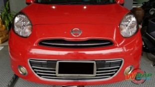 Wrap เปลี่ยนสีรถ Nissan March สีแดงเงา (3)