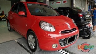 Wrap เปลี่ยนสีรถ Nissan March สีแดงเงา (1)