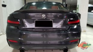 หุ้มฟิล์มไฟหน้า BMW สีสโมคเข้ม (1)