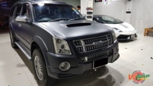 Wrap เปลี่ยนสีรถ Isuzu MU7 (Matte Black)