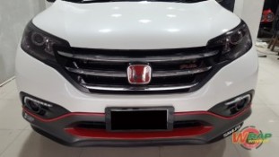 หุ้มฟิล์มไฟหน้า Honda CRV สีสโมคอ่อน