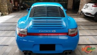 Wrap เปลี่ยนสีรถ Porsche Carrera4S สีฟ้า Miami Blue (2)
