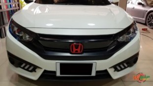 Wrap เปลี่ยนสีกระจังหน้าสีดำเงา Honda Civic FC (1)
