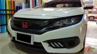 Wrap เปลี่ยนสีกระจังหน้าสีดำเงา Honda Civic FC (2)