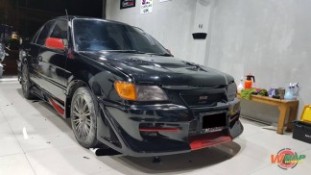 Wrap เปลี่ยนสีรถ Toyota Soluna สีดำเงา (1)