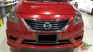 หุ้มฟิล์มไฟหน้า Nissan Almera สีสโมคอ่อน