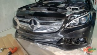 หุ้มฟิล์มใสกันรอยกันหิน Mercedes Benz C350e (2)