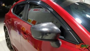 หุ้มเคฟล่า 6D กระจกมองข้าง Mazda3