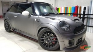 Wrap เปลี่ยนสีรถ Mini Cooper S สีเทาด้านเมทัลลิก