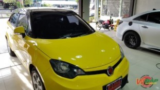 Wrap เปลี่ยนสีรถ MG3 (Glossy Black ครึ่งคัน) [8]