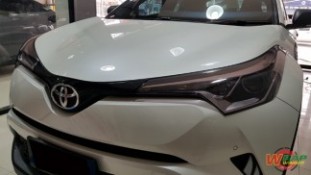 หุ้มฟิล์มไฟหน้า Toyota CHR สีสโมคอ่อน
