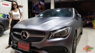 Wrap เปลี่ยนสีรถ Benz CLA250 สีเทาด้านเมทัลลิก