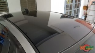 หุ้มฟิล์มหลังคาแก้ว / ฝากระโปรงหน้า Mazda2 (2)