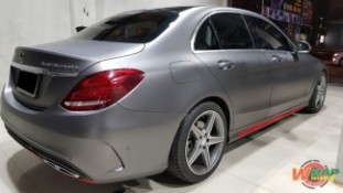 Wrap เปลี่ยนสีรถ Benz C300 สีเทาด้านเมทัลลิก (3)