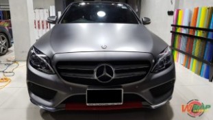 Wrap เปลี่ยนสีรถ Benz C300 สีเทาด้านเมทัลลิก (1)