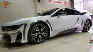 Wrap เปลี่ยนสีรถ BMW i8 (Matte Satin Silver) [4]