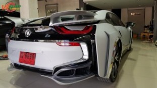 Wrap เปลี่ยนสีรถ BMW i8 (Matte Satin Silver) [5]