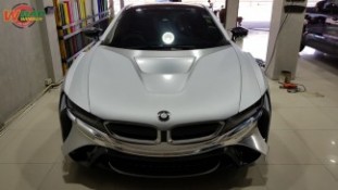 Wrap เปลี่ยนสีรถ BMW i8 (Matte Satin Silver) [7]