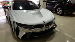 Wrap เปลี่ยนสีรถ BMW i8 (Matte Satin Silver) [6]