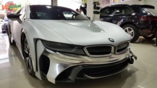 Wrap เปลี่ยนสีรถ BMW i8 (Matte Satin Silver) [8]