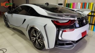 Wrap เปลี่ยนสีรถ BMW i8 (Matte Satin Silver) [9]