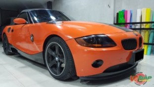 Wrap เปลี่ยนสีรถ BMW Z4 (Glossy Orange) [1]