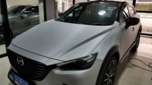Wrap เปลี่ยนสีรถ Mazda CX-3 สีบรอนซ์เงินแบบ 