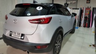 Wrap เปลี่ยนสีรถ Mazda CX-3 สีบรอนซ์เงินแบบ 