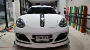 Wrap เปลี่ยนสีรถ Porsche Cayman สีขาวด้าน [1]