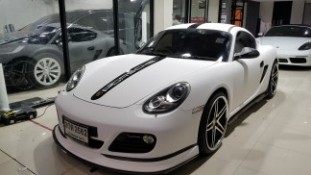 Wrap เปลี่ยนสีรถ Porsche Cayman สีขาวด้าน [2]
