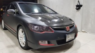 Wrap เปลี่ยนสีรถ Honda Civic FD สีดำด้าน (2)