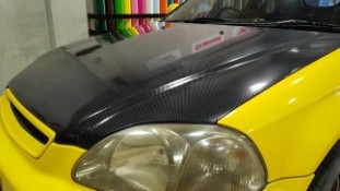 หุ้มเคฟล่า 6D ฝากระโปรงหน้า Honda Civic (3)